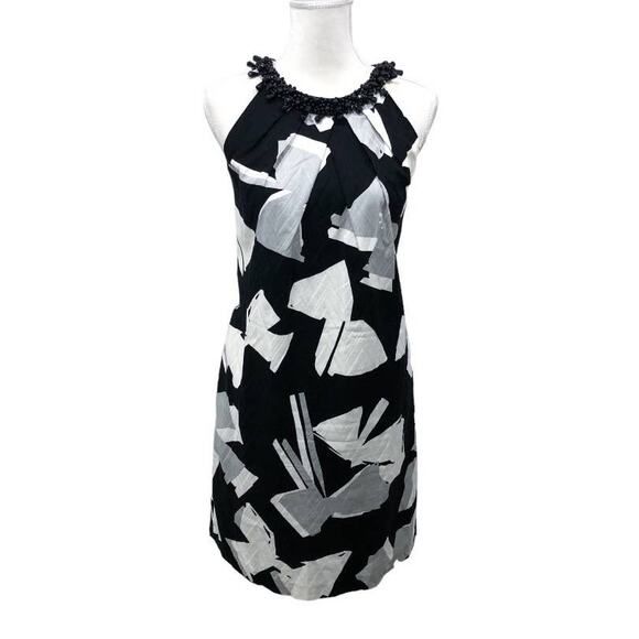Chetta B Beaded Neck Mock Halter Sheath Dress - Picture 1 of 11